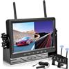 Hodozzy Telecamera Posteriore Wireless Digitale con 7 Pollici Monitor HD LCD, Impermeabile IP69, Visione Notturna, 2x Senza Fili Retrocamera, 12V-36V per camion/rimorchio/camper/barca/semirimorchio/bus