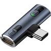 BENACES Sdoppiatore USB C 2 in 1 con porta di ricarica da 100 W, doppia porta USB di tipo C per cuffie e caricabatterie per iPhone serie 16/15, iPad, MacBook, Galaxy S24/S23 e altri