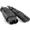 Cablecc IEC 60320 C8 - Cavo adattatore da spina a presa C7, maschio a femmina, lunghezza 30 cm