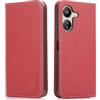 binandteam Cover per Xiaomi Redmi 13C 4G (6.74),Premium Custodia a Libro in Pelle PU Magnetica Flip Wallet Supporto Portafoglio Case - Rot