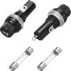 QUARKZMAN 2 Pezzi Portafusibili A Pannello 45 X 18.4mm 250V 125V, 30A Portafusibili A Vite Con 2 Pezzi 6 X 30mm Fusibili A Vetro A Sfusione Rapida