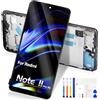 Atwist per Xiaomi Redmi Note 11 PRO 5G LCD Display - per Redmi Note 11 PRO 5G LCD Schermo di Ricambio 21091116I 2201116SG 6.67" Touchscreen Digitalizzatore Vetro Assemblaggio Tools (Nero con Cornice)