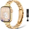 NicMool Donna Cinturino per Apple Watch 42mm 44mm 45mm 46mm 49mm, Cinturino Sottile in Metallo per Apple Ultra 3/Ultra 2/Ultra, iWatch Series 11/10/9/8/7/6/5/4/3/2/1/SE 2/SE 2/SE - Oro