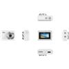 Annadue Fotocamera Portachiavi Mini, Micro Fotocamera Compatta HD 1080p con Visualizzazione LED, 6 Filtri e Luce per Registrazione, Videocamera Portatile per Studio (Bianco)