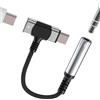 HOYULLI Adattatore jack per cuffie da USB C a 3,5 mm (2 in 1) per iPhone 16 15 Pro Max Type C cavo di ricarica per Apple AUX Headset splitter audio per iPad, compatibile con Samsung Galaxy S25 S24 Headphone
