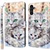 CLM-Tech Custodia compatibile con Samsung Galaxy A17 5G / A26 5G - Sintetica Pelle Cover, Portafoglio con Funzione Supporto e Slots, Case Gatto e Gattino