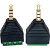 SHANFEILU 3,5 mm 4 poli Stereo TRRS Audio Video Maschio a 4 Terminali a vite Femmina Doppia Track Cuffia AUX Balun Connettore Senza Solderless Adattatore Convertitore Confezione da 2