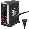 Wowfast Caricatore USB C da 660 W, PD140 W, 100 W, 65 W, 10 porte, caricatore rapido, ricarica Gan Power con 6 USB C + 4 porte USB A per MacBook Air, iPad, iPhone 16 15Pro 14 13 12, Galaxy S22 S20