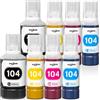 Spaceink Inchiostro 104 Multipack 2 Set Compatibile per Epson 104 Inchiostro ET-2820 ET-4800 ET-2870 ET-2810 ET-2862 ET-2826 ET-2856 ET-4810 ET-2811 ET-2812 ET-2 4 ET-2 815 Stampanti (2 Neri 2 Ciano 2 Magenta