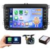 Roinvou 4+64G Android 15 Autoradio per VW Golf 5 6 Passat Polo Tiguan Touran Caddy Skoda CarPlay Android Auto, Stereo 2 DIN da 7 Pollici Auto Radio Bluetooth Mirror Link GPS 32EQ WiFi FM/RDS SWC