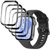 QZJinch 4 Pezzi Vetro Temperato Compatibile per Huawei Watch Fit 3,3D Copertura Totale,Ultra HD,Senza Bolle,Anti-Graffio，Installazione Facile，Compositi in PMMA