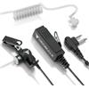 Decibullz Set audio per sorveglianza acustica a 2 vie, set audio M1 compatibile con Motorola 2-pin (2,5 mm e 3,5 mm) connettore jack M, microfono PTT in linea, bobina trasparente