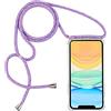 PuYu Zhe Cover con Cordino compatibile con iPhone 14 Pro,Cellulare Girocollo Custodia con Corda Trasparente Silicone Case TPU Bumper Regolabile Necklace laccio Shell-Arcobaleno blu