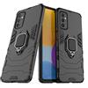 MaiJin Compatibile con Samsung Galaxy M52 5G Cover, Custodia Armor Anello Cavalletto (Funziona con il Supporto Magnetico per Auto) Case Paraurti (Nero)