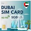 travSIM SIM Duabi | 15 giorni - 05GB di dati | Dati ad alta velocità 5G/4G | Accesso illimitato a internet per Google, Facebook, Whatsapp, Instagram e altro ancora