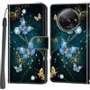Haninsuze Cover per Xiaomi Redmi A3 / A3x, Custodia Interno TPU Antiurto Portafoglio con Disegni [schede Fessura] [Supporto Stand] Cover Libro in PU Pelle (farfalla)