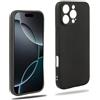 REY Cover in Gel TPU Nera per iPhone 16 PRO Max, Ultra Sottile 0,33 mm, Morbido Flessibile, Custodia Silicone