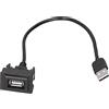 Yctze Prolunga USB per Auto Caricatore ABS Ricarica Rapida Cavo di Trasferimento Dati Audio Porta USB Adattatore per Cavo Adattatore Presa Automatica Presa Portatile Fit per