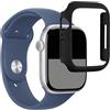 REY Cover in Gel TPU Trasparente per Apple Watch Series 10 46MM - Series 11 46MM, Nera, Ultra Sottile 0,33 mm, Morbido Flessibile, Custodia Silicone