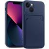 Verco Custodia per iPhone 15 Plus, in silicone, con scomparto per carte di credito, sottile, per iPhone 15 Plus, colore: blu