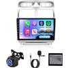 NHOPEEW 2+64G 9 Pollici Radio Android per Peugeot 307 2002-2013 - Wireless CarPlay & Android Auto, Navigazione GPS, Controllo del Volante, FM RDS, Split Screen