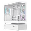 GAMEMAX N80 WH CASE PC ATX Mid Tower, Vetro Panoramico 270° Anteriore & Laterale, 6 Ventole ARGB PWM da 120mm Preinstallate, USB-C Gen2, Supporto BTF & GPU Verticale, Case PC Gaming (Bianco)
