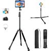 Nineigh 200cm Supporto Per Tablet,Supporto per Treppiede per Tablet e Cellulari Girevole a 360°, Treppiede per iPad Regolabile in Altezza per iPhone, iPad Pro 9.7/10.5 /11, Mini, Air