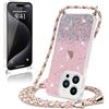 Wirvyuer Cover Compatible con iPhone 15 Pro Max Custodia con Cordino, Rosa
