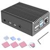 Owootecc Custodia in Metallo per Raspberry Pi 4 con Colonna di Raffreddamento, Dissipatore e Shell in Alluminio Senza Ventola per Modello B