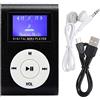 Annadue Lettore Mp3 Portatile, Schermo LCD da 1,8 Pollici Mini Lettore Musicale Mp3 Digitale Mini Clip di Metallo Mp3 Scheda di Memoria di Supporto con Auricolare da 3,5 Mm