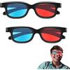 WQNNQW Occhiali 3D, 2 pezzi 3D, occhiali 3D, per cinema, 3D, per televisori, occhiali 3D, rosso e blu, occhiali anaglifici 3D, per film, giochi per PC, spettacoli di luci, home theater, feste in vacanza