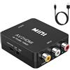 Lerkely Adattatore 1080P Composite CVBS AV to HDMI Video Audio Converter PAL/NTSC per PC Laptop Xbox PS4 PS3 TV STB VHS VCR Camera DVD