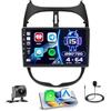 Hikity 4+64GB Android 15 Radio Wireless Carplay Android Auto per Peugeot 206/206CC 2001-2016 Cirteon C2 con Touch Screen da 9 Pollici Navi GPS Mirror Link HiFi AI DSP Bluetooth Backup Camera