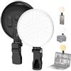 Smiling Shark Luce Video, D6 LED Luce Selfie Foto Telefono con Clip & Cold Shoe Mount 2500mAh Ricaricabile CRI 97+ Fotografica Cellulare Luce per Foto Telefono Tablet Laptop Vlog Camera TikTok Youtube