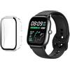 HOMTERN Custodia compatibile con Amazfit GTS 4 Mini, custodia rigida in policarbonato trasparente con pellicola protettiva in vetro temperato per proteggere lo schermo, cover completa, antiurto,