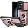 ESTH® Cover per Samsung Galaxy A25 5G con Custodia per Fotocamera Scorrevole e Supporto ad Anello [Custodia Paraurti Compatibile con Supporto Magnetico per Auto], Oro rosa