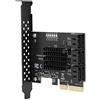 Tbest Asm1166 6 Porte, Scheda di Espansione Pcie Sata, Componenti Interni, Scheda di Espansione Pcie a 6 Porte Sata3.0 Disco Rigido 6G Pcie3.0 Gen3 4X Adattatore Hub Interfaccia
