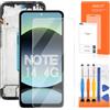 AGCUT (EU Versione) Schermo LCD per Redmi Note 14 4G Display LCD per Xiaomi Redmi Note 14 4G 24117RN76E 6,67 pollici Schermo di Ricambio Touch Screen Assembly con Strumenti (Nero con Telaio, Senza Impronta)