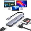 LENTION HUB USB C con Doppio HDMI per MacBook in Modalità MST, 2 USB-A 3.0, PD 100W, Lettore SD/TF, Adattatore per 2025-2016 MacBook Pro, Nuovo Mac Air, Docking Station USB C Driver Stabile (CE45)