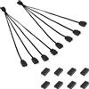 MEIRIYFA Cavo splitter ARGB da 5 V a 3 pin, 1 femmina a 4 porte maschio, connettore di estensione RGB indirizzabile a 3 pin per strisce e ventole LED ARGB - Confezione da 2