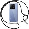 Pnakqil Cover per Xiaomi 13T/Xiaomi 13T Pro 5G con Cordino, Trasparente Custodia con Laccio Tracolla Cellulare Girocollo Collana Protettiva per Xiaomi 13T Pro 5G 6.67, Nero