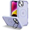 IMEIKONST Cover Magnetica per iPhone 14 con Supporto Obiettivo in Metallo, TPU + PC Militare Grado Protezione Antiurto Matte Traslucida Custodia per iPhone 13/14. Viola Chiaro HYF
