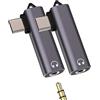 Kefiany Adattatore Jack Auricolare 3,5 mm (Set di 2) USB C Presa Per iPhone 16 15 AUX Cavo Cavo Audio Connettore Tipo C Compatibile Con Samsung S24 S23 Per Apple Microfono Telefono Per IPad Auto