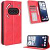 COMAKU Cover a Libro Nothing Phone 3a, Custodia a Portafoglio in Pelle con Supporto e Chiusura Magnetica Compatible per Nothing Phone 3a - Rosso