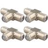 Jopto 4PCS Tipo F RG6 Femmina a 2 Femmina 3 Vie Cavo Coassiale T Splitter Femmina a Femmina Jack 3 Vie RF Spina Adattatore Connettore