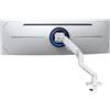 BEWISER Supporto per monitor da 34 a 57 pollici, bianco, 1 monitor curvo ultra ampio e 49 pollici, regolabile in altezza con inclinazioni, girevole, robusta molla a gas da 5 a 20 kg, VESA 75 x 75/100