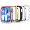 Yenwen Cover per Huawei Watch Fit 4, 5 Pezzi Custodia Caso in Gel Silicone Morbida TPU con Pellicola Protettiva Anti-Graffio Full Protezione, Chiaro, Nero, Argento, Oro, Rosado