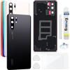 Enkeig Vetro posteriore Sostituzione per Huawei P30 Pro Back Cover copribatteria + Kit di Riparazione(Nero)