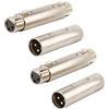 Duluok 4 Adattatore di tipo da XLR a XLR per microfono | 3 Pin Accoppiatore Connettore 2 Maschio a Maschio 2 Femmina a Femmina Compatibile con Microfono Mixer Amplificatore