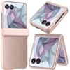 NINKI Per Motorola razr 50 Ultra Case con supporto, Motorola razr 50 Ultra Custodia con cerniera di protezione dello schermo, in PU per Moto razr 50 Ultra Custodia, Moto razr 50 Ultra Case Oro